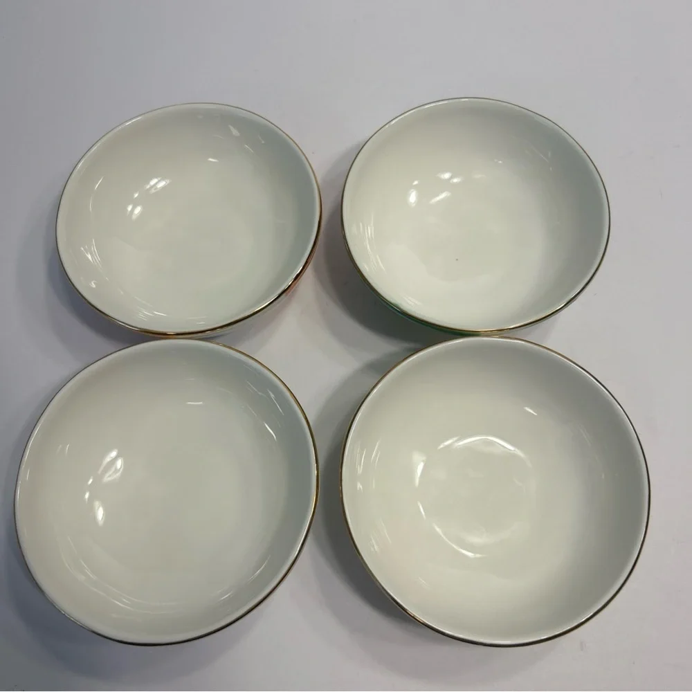 NWT Pier 1 imports Set Of 4 Ice Cream Dessert Sauce Stoneware Ceramic Bowls